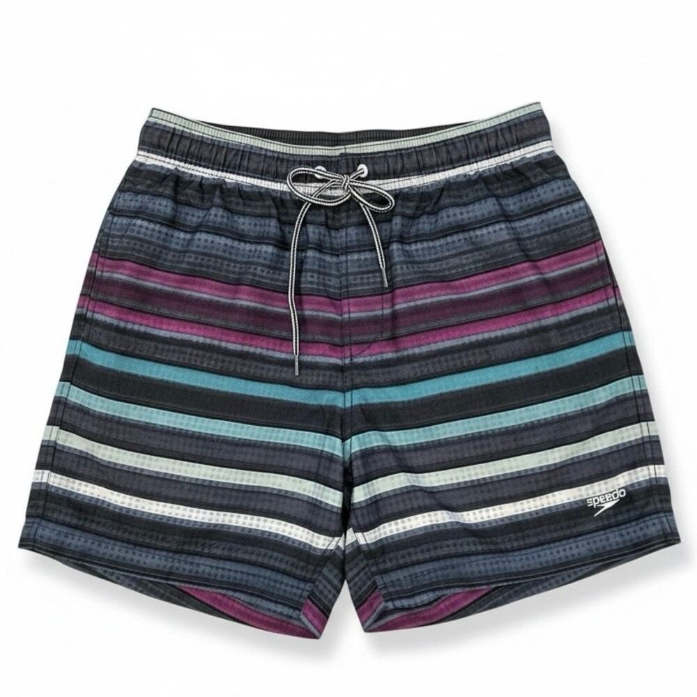 SPEEDO Men's SWIM TRUNKS Multicolor STRIPED Size Medium